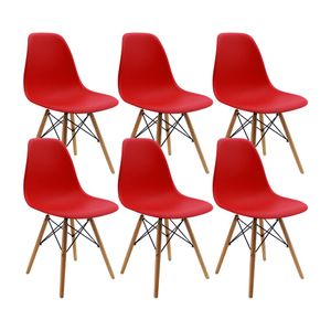 Kit x 6 Sillas DKR Tipo Eames Para Comedor