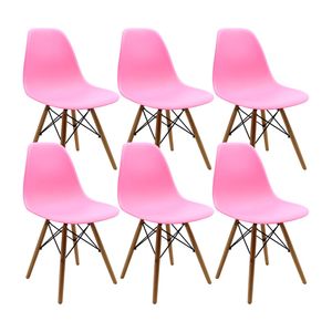 Kit x 6 Sillas DKR Tipo Eames Para Comedor