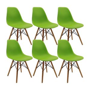 Kit x 6 Sillas DKR Tipo Eames Para Comedor