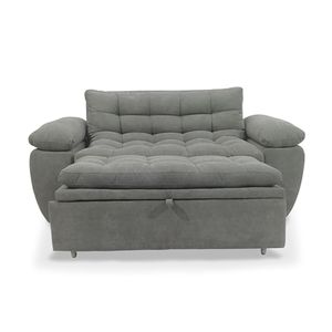 Sofa Cama Bruselas Reclinable Con Reposa Pies Gris