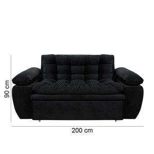 Sofa Cama Bruselas Reclinable Con Reposa Pies Negro