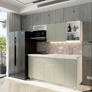 Cocina Zarel 1.80X60 Mes Marmol Oliva