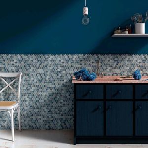 Malla vidrio blue mix hexagonal