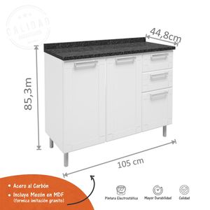 Mueble inferior de 1.05m con mesón