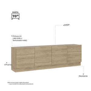 Mueble para TV 70" Mind en MDP 4 puertas