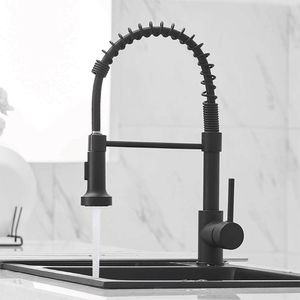 Grifería De Cocina Extensible Negro Mate Onix Cohelum Fc04