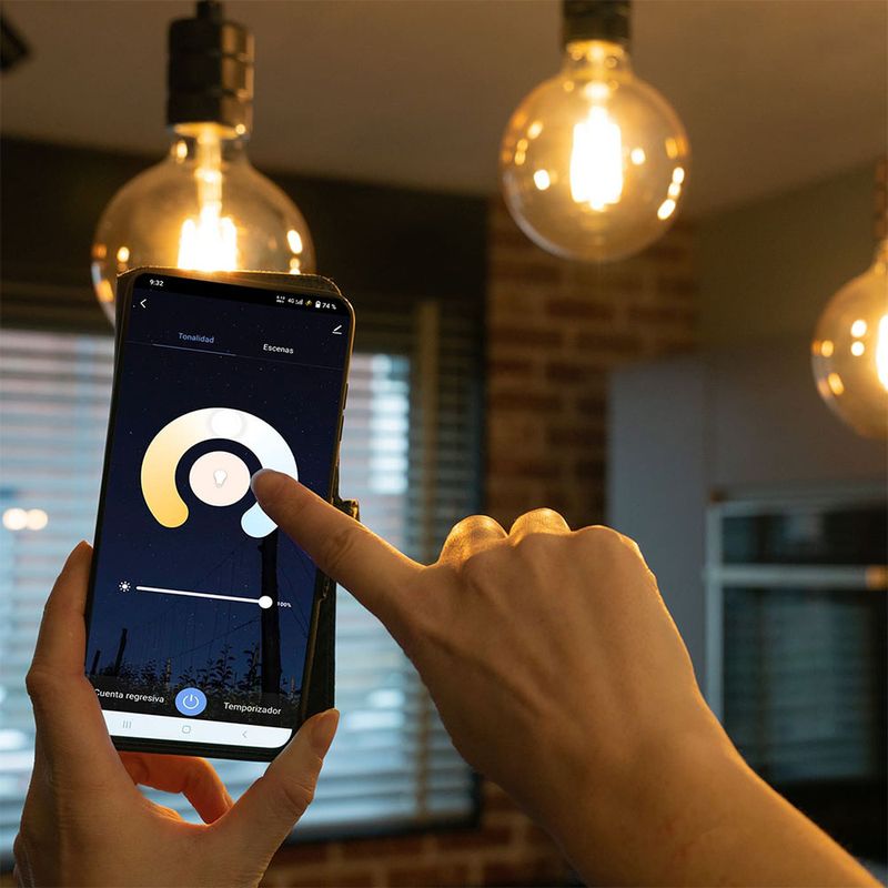 Bombillo LED tipo Globo Ambar G125 VTA Smart Home Blanco