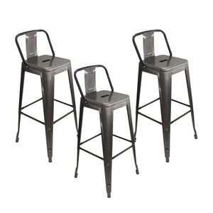 Kit x 3 Sillas Altas Para Bar Tipo Tolix Metalicas