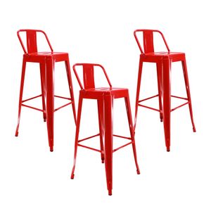Kit x 3 Sillas Altas Para Bar Tipo Tolix Metalicas