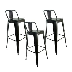 Kit x 3 Sillas Altas Para Bar Tipo Tolix Metalicas